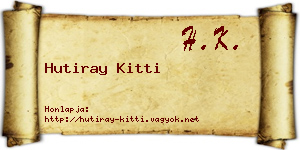 Hutiray Kitti névjegykártya